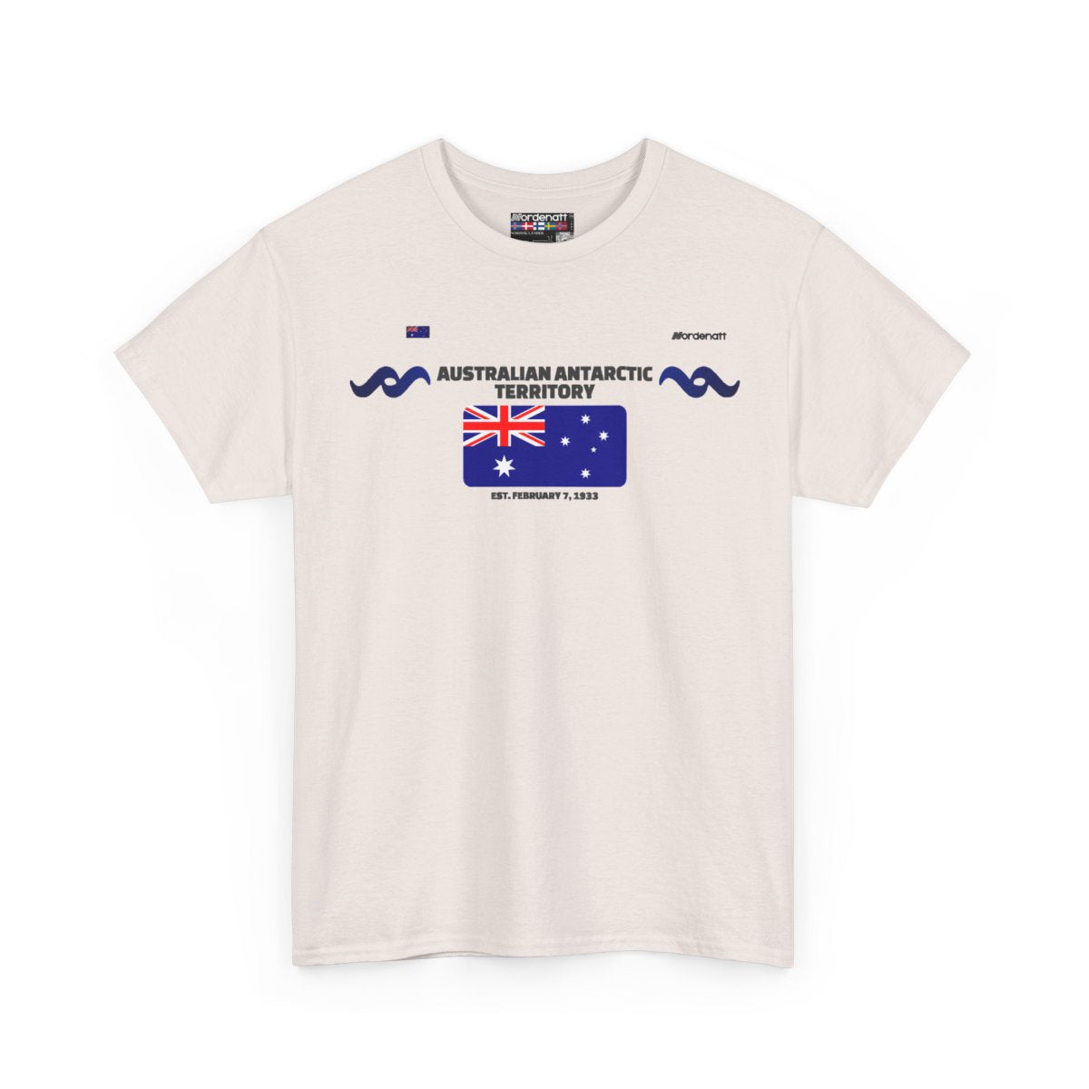 Australian Antarctic Territory flag t-shirt in Ice Grey — premium cotton, Nordenatt