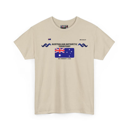 Australian Antarctic Territory flag t-shirt in Sand — premium cotton, Nordenatt