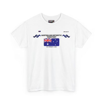 Australian Antarctic Territory flag t-shirt in White — premium cotton, Nordenatt