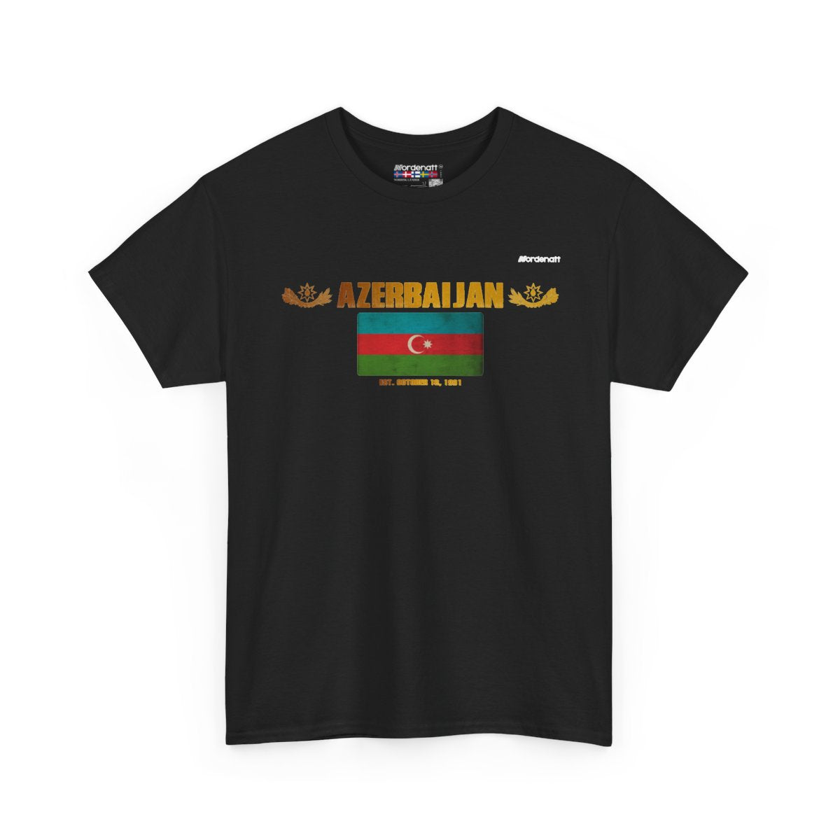 Azerbaijan flag t-shirt in Black — premium cotton, Nordenatt