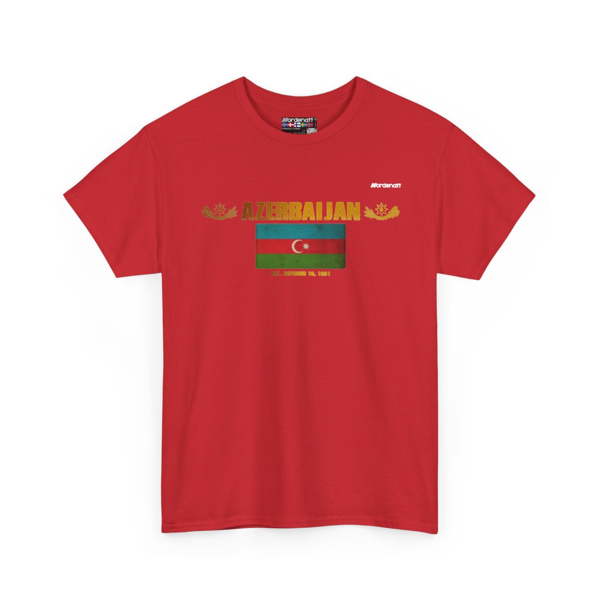 Azerbaijan flag t-shirt in Red — premium cotton, Nordenatt