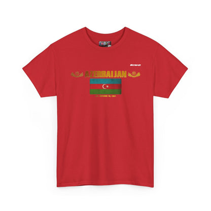 Azerbaijan flag t-shirt in Red — premium cotton, Nordenatt