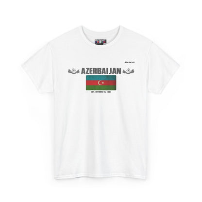 Azerbaijan flag t-shirt in White — premium cotton, Nordenatt