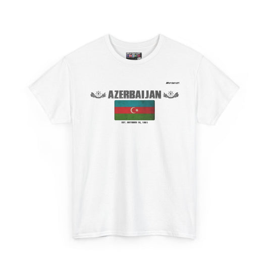 Azerbaijan flag t-shirt in White — premium cotton, Nordenatt