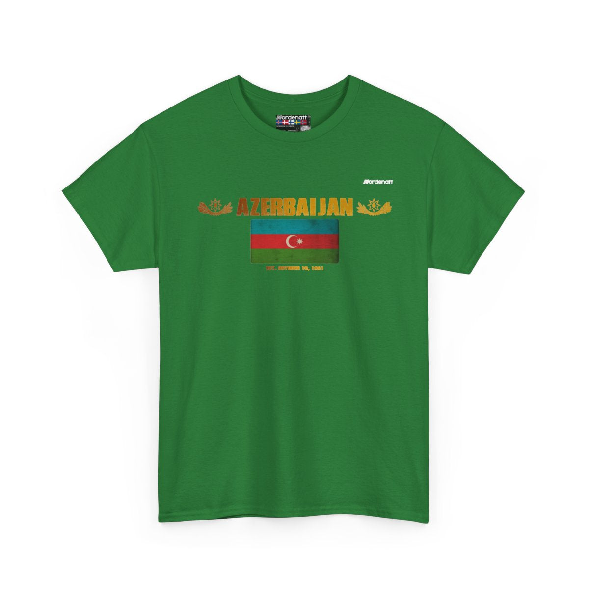 Azerbaijan flag t-shirt in Turf Green — premium cotton, Nordenatt
