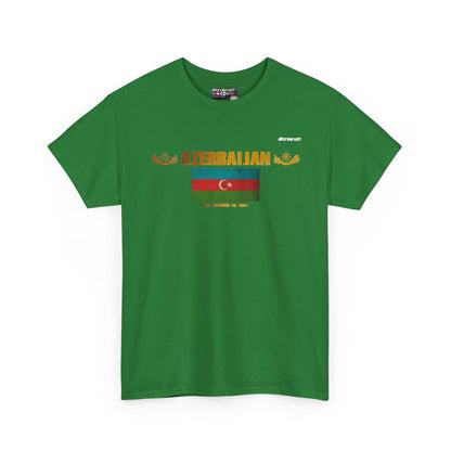 Azerbaijan flag t-shirt in Turf Green — premium cotton, Nordenatt