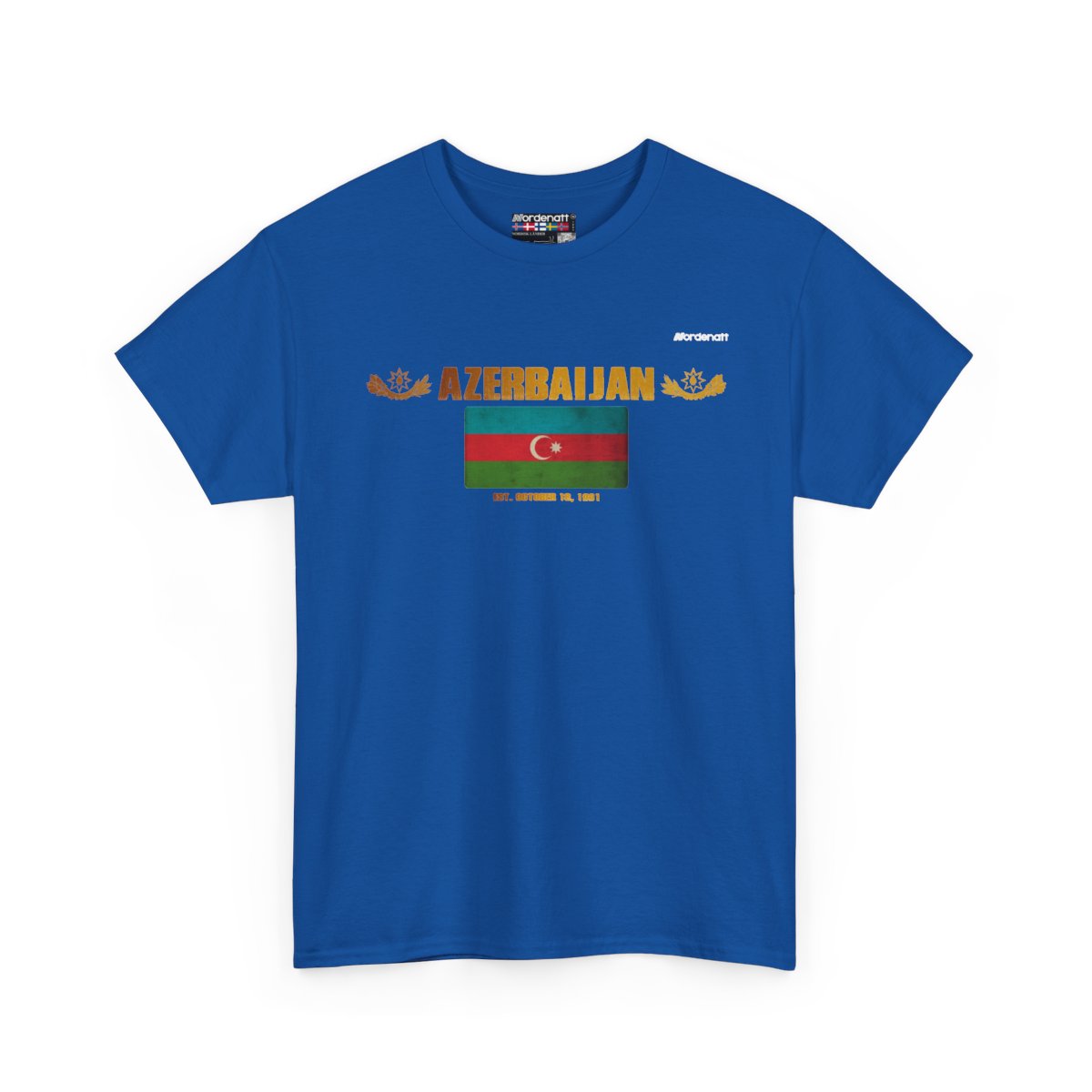 Azerbaijan flag t-shirt in Royal — premium cotton, Nordenatt