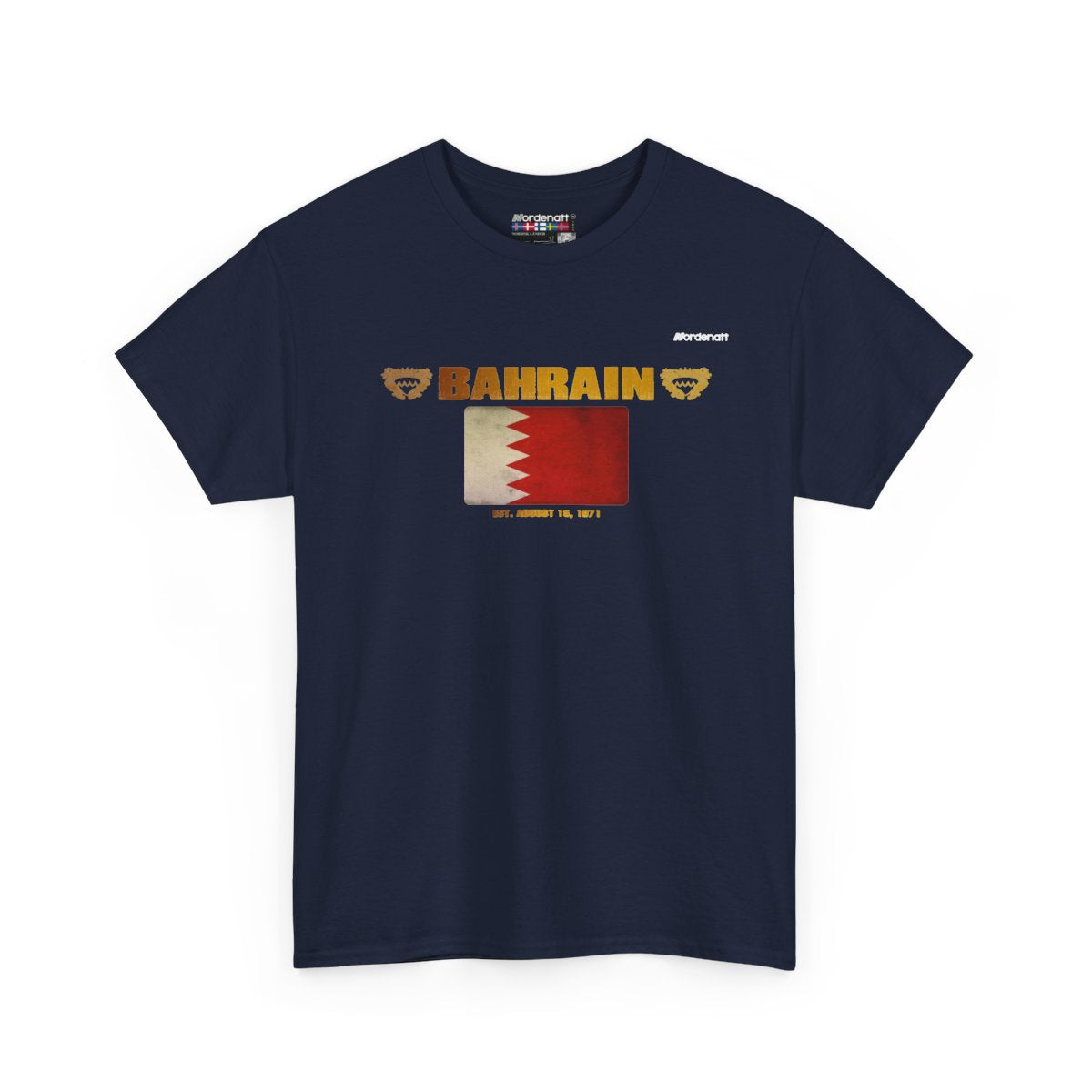 Bahrain flag t-shirt in Navy — premium cotton, Nordenatt