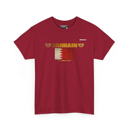 Bahrain flag t-shirt in Cardinal Red — premium cotton, Nordenatt