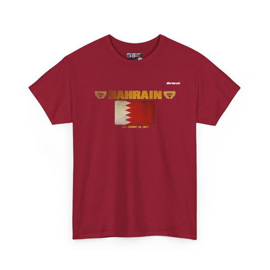 Bahrain flag t-shirt in Cardinal Red — premium cotton, Nordenatt
