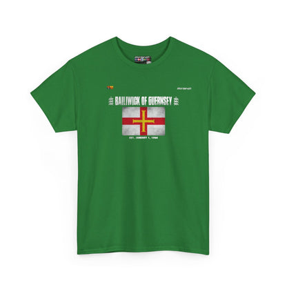 Bailiwick Of Guernsey flag t-shirt in Turf Green — premium cotton, Nordenatt