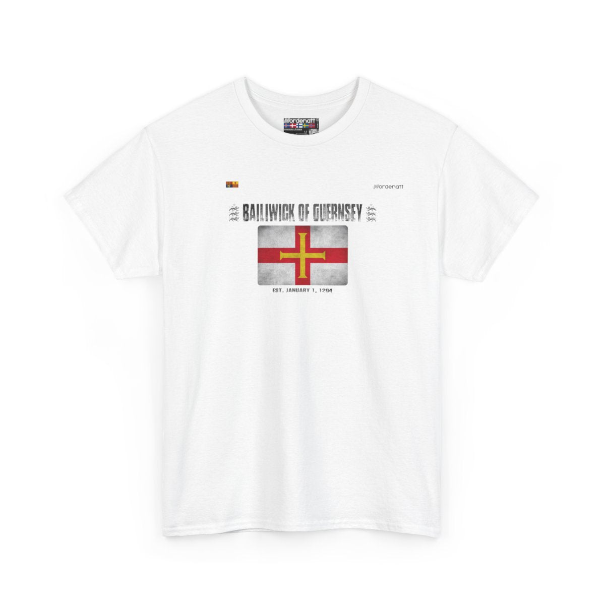 Bailiwick Of Guernsey flag t-shirt in White — premium cotton, Nordenatt