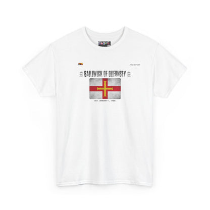 Bailiwick Of Guernsey flag t-shirt in White — premium cotton, Nordenatt