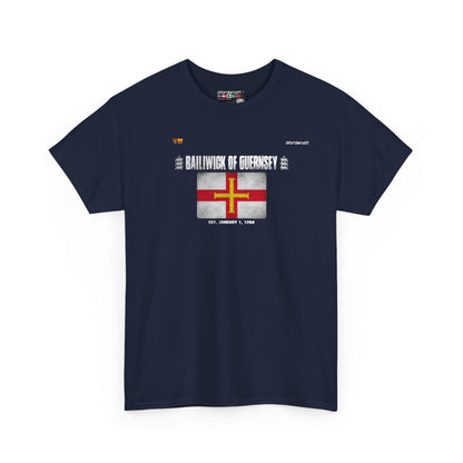 Bailiwick Of Guernsey flag t-shirt in Navy — premium cotton, Nordenatt