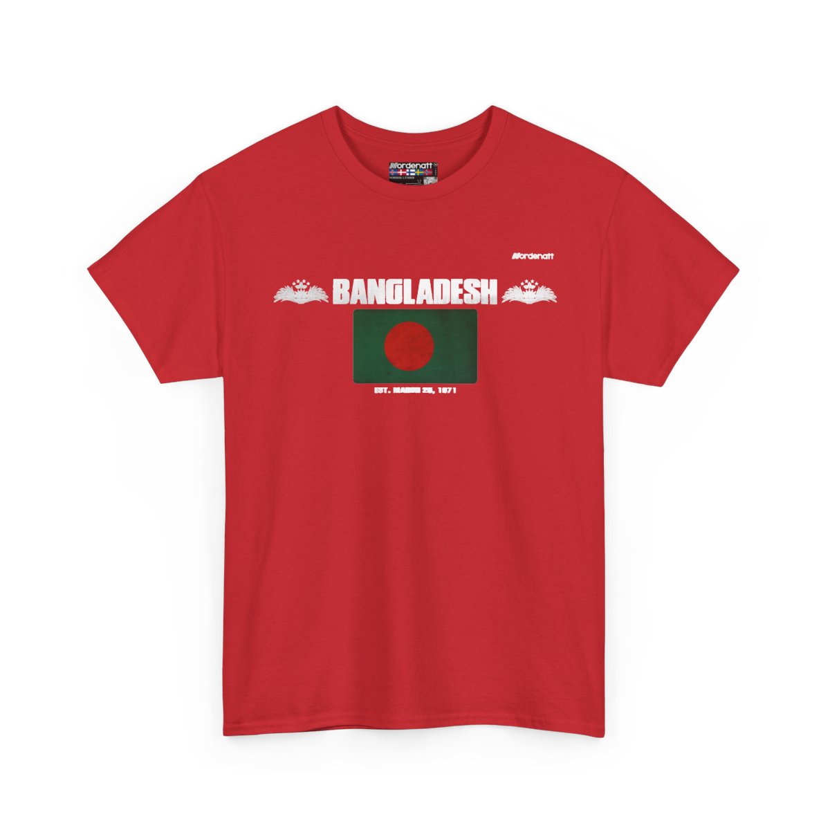 Bangladesh flag t-shirt in Red — premium cotton, Nordenatt