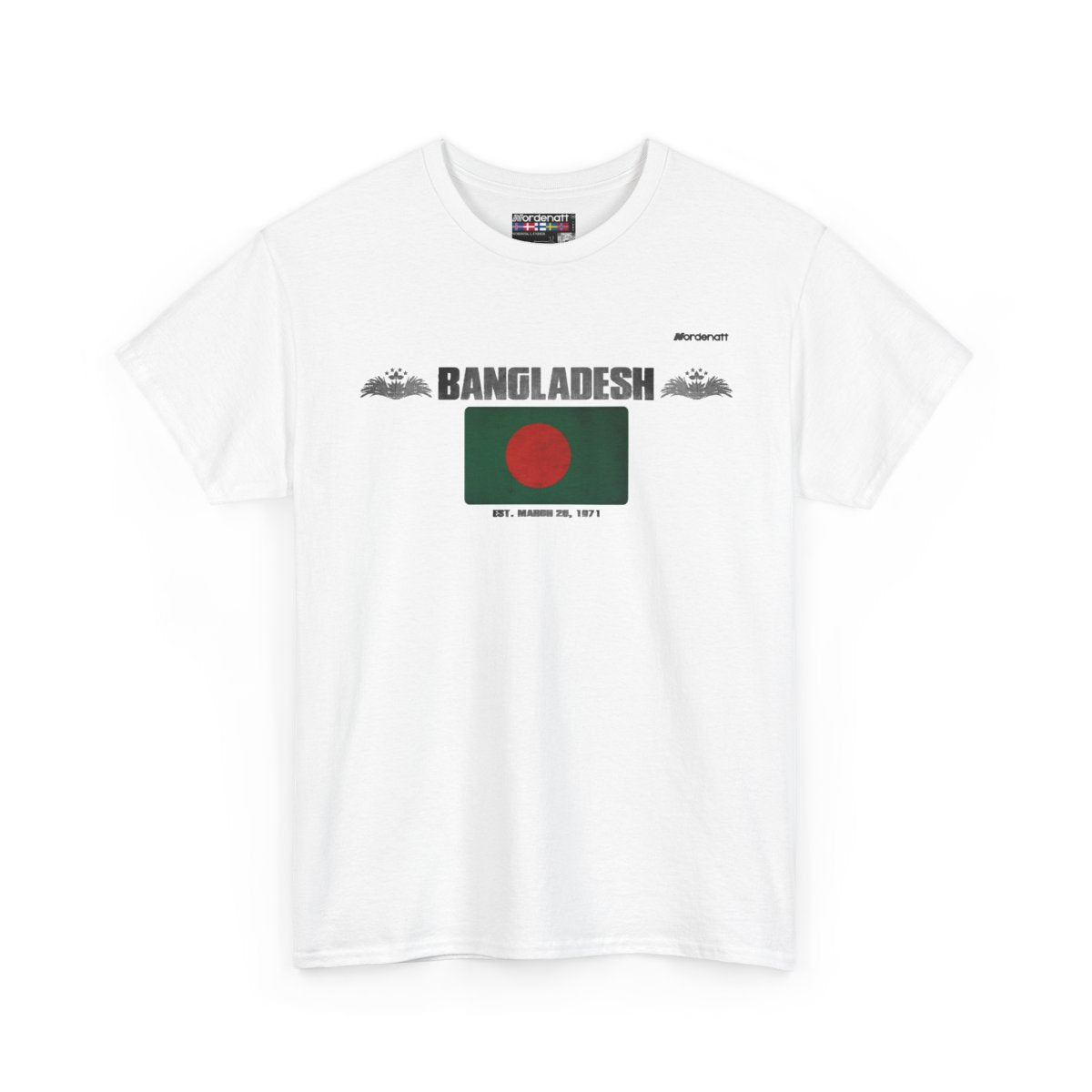 Bangladesh flag t-shirt in White — premium cotton, Nordenatt