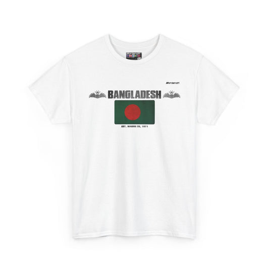 Bangladesh flag t-shirt in White — premium cotton, Nordenatt