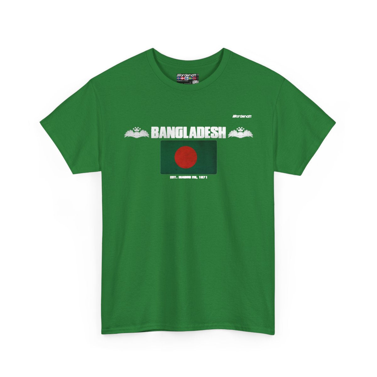 Bangladesh flag t-shirt in Turf Green — premium cotton, Nordenatt