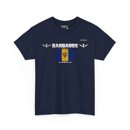 Barbados flag t-shirt in Navy — premium cotton, Nordenatt