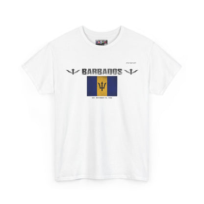 Barbados flag t-shirt in White — premium cotton, Nordenatt