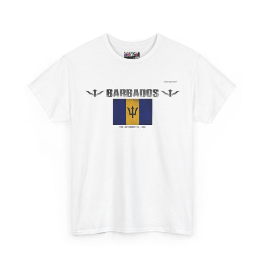 Barbados flag t-shirt in White — premium cotton, Nordenatt