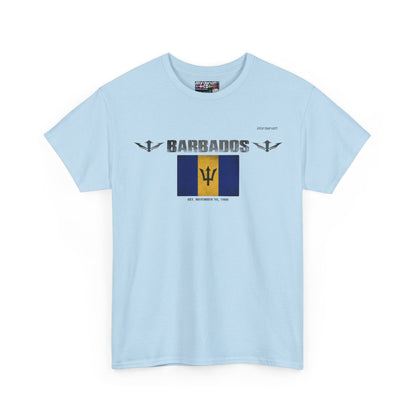 Barbados flag t-shirt in Light Blue — premium cotton, Nordenatt
