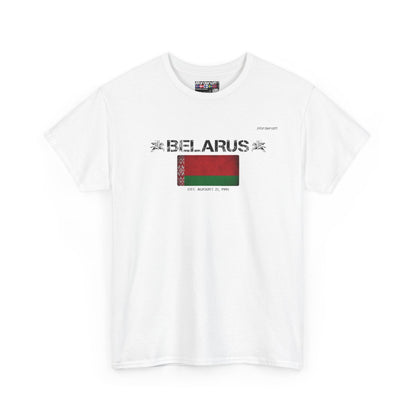 Belarus flag t-shirt in White — premium cotton, Nordenatt