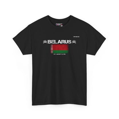Belarus flag t-shirt in Black — premium cotton, Nordenatt