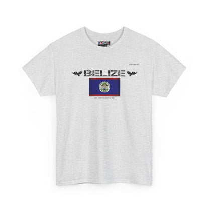 Belize flag t-shirt in Ash — premium cotton, Nordenatt