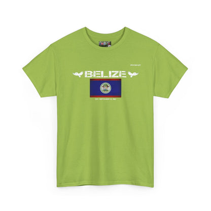 Belize flag t-shirt in Kiwi — premium cotton, Nordenatt