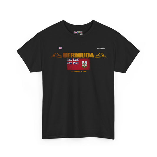 Bermuda flag t-shirt in Black — premium cotton, Nordenatt