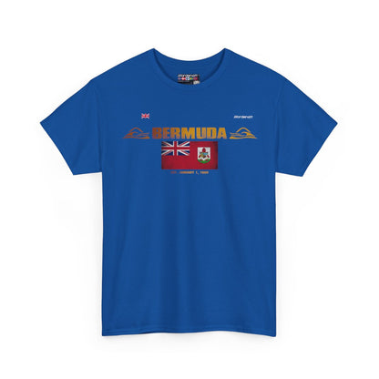 Bermuda flag t-shirt in Royal — premium cotton, Nordenatt