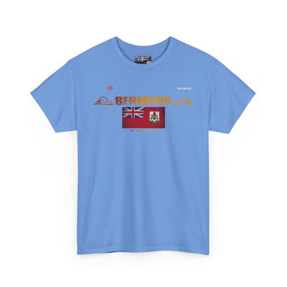 Bermuda flag t-shirt in Carolina Blue — premium cotton, Nordenatt