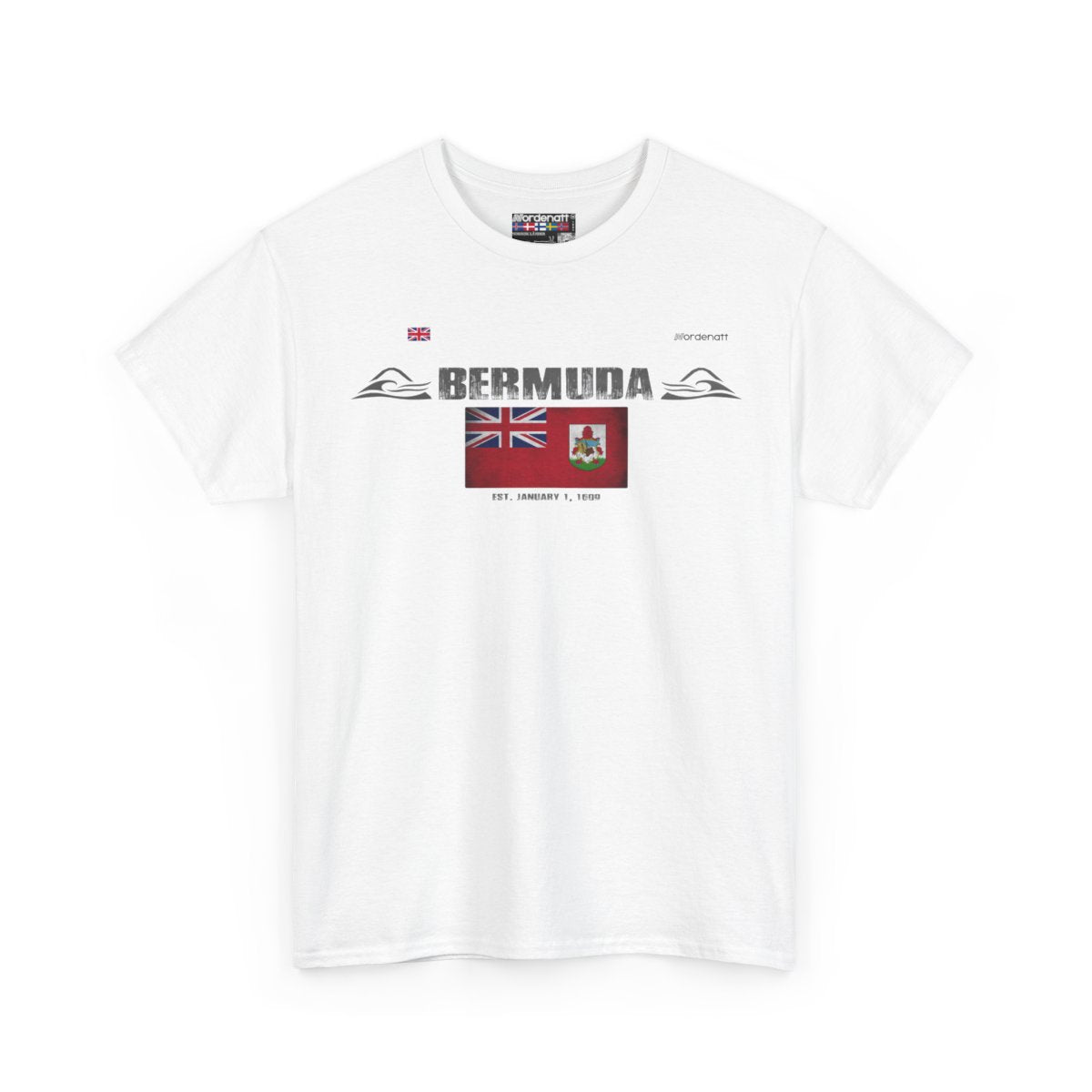 Bermuda flag t-shirt in White — premium cotton, Nordenatt