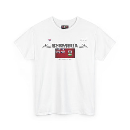 Bermuda flag t-shirt in White — premium cotton, Nordenatt