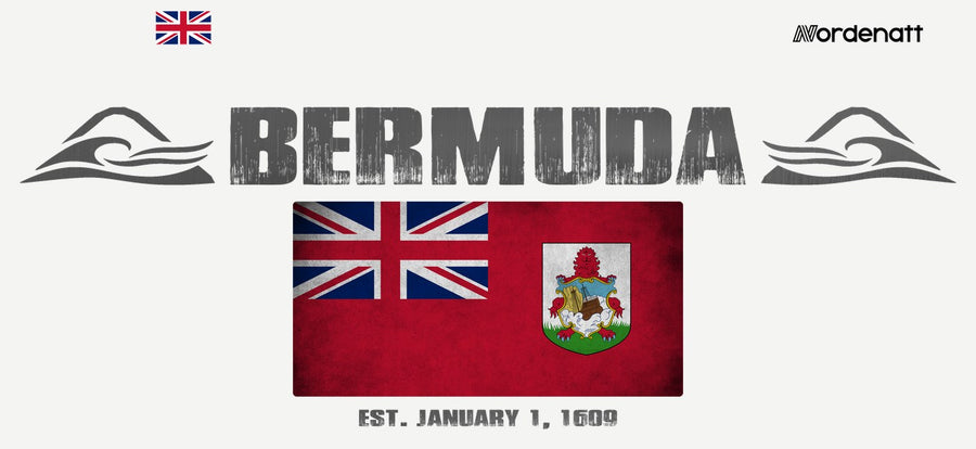 Bermuda design preview: flag, date and emblem inspiration printed on light t-shirts (Nordenatt)