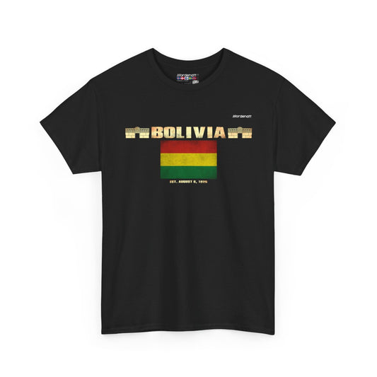 Bolivia flag t-shirt in Black — premium cotton, Nordenatt