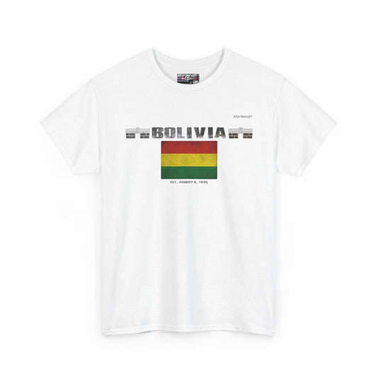 Bolivia flag t-shirt in White — premium cotton, Nordenatt