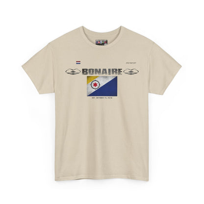 Bonaire flag t-shirt in Sand — premium cotton, Nordenatt