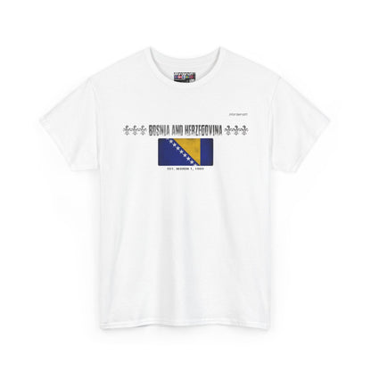 Bosnia And Herzegovina flag t-shirt in White — premium cotton, Nordenatt