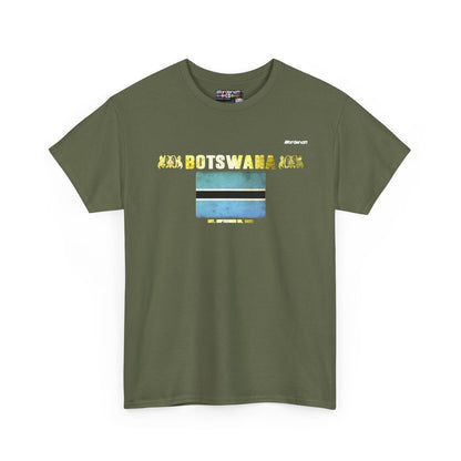 Botswana flag t-shirt in Military Green — premium cotton, Nordenatt