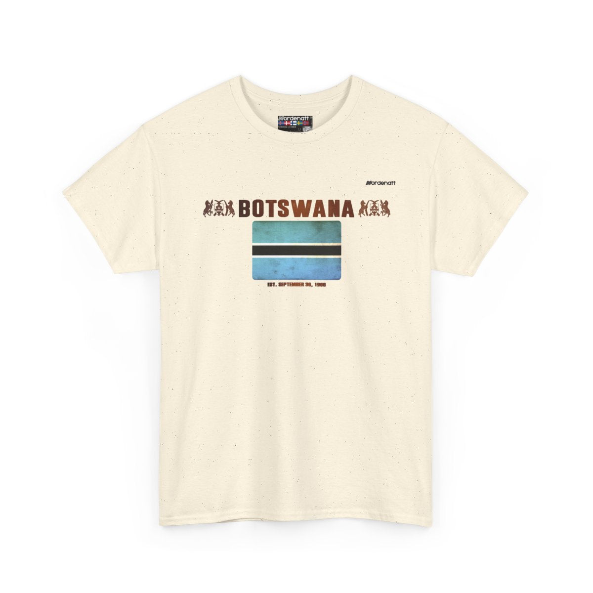 Botswana flag t-shirt in Natural — premium cotton, Nordenatt