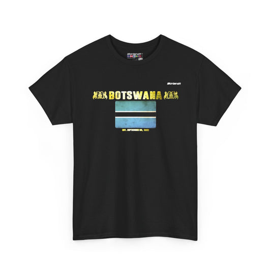 Botswana flag t-shirt in Black — premium cotton, Nordenatt