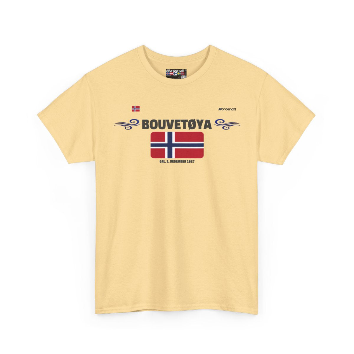 Bouvet Island flag t-shirt in Yellow Haze — premium cotton, Nordenatt