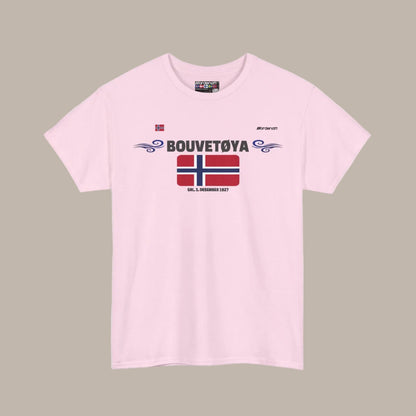 Bouvet Island flag t-shirt in Light Pink — premium cotton, Nordenatt