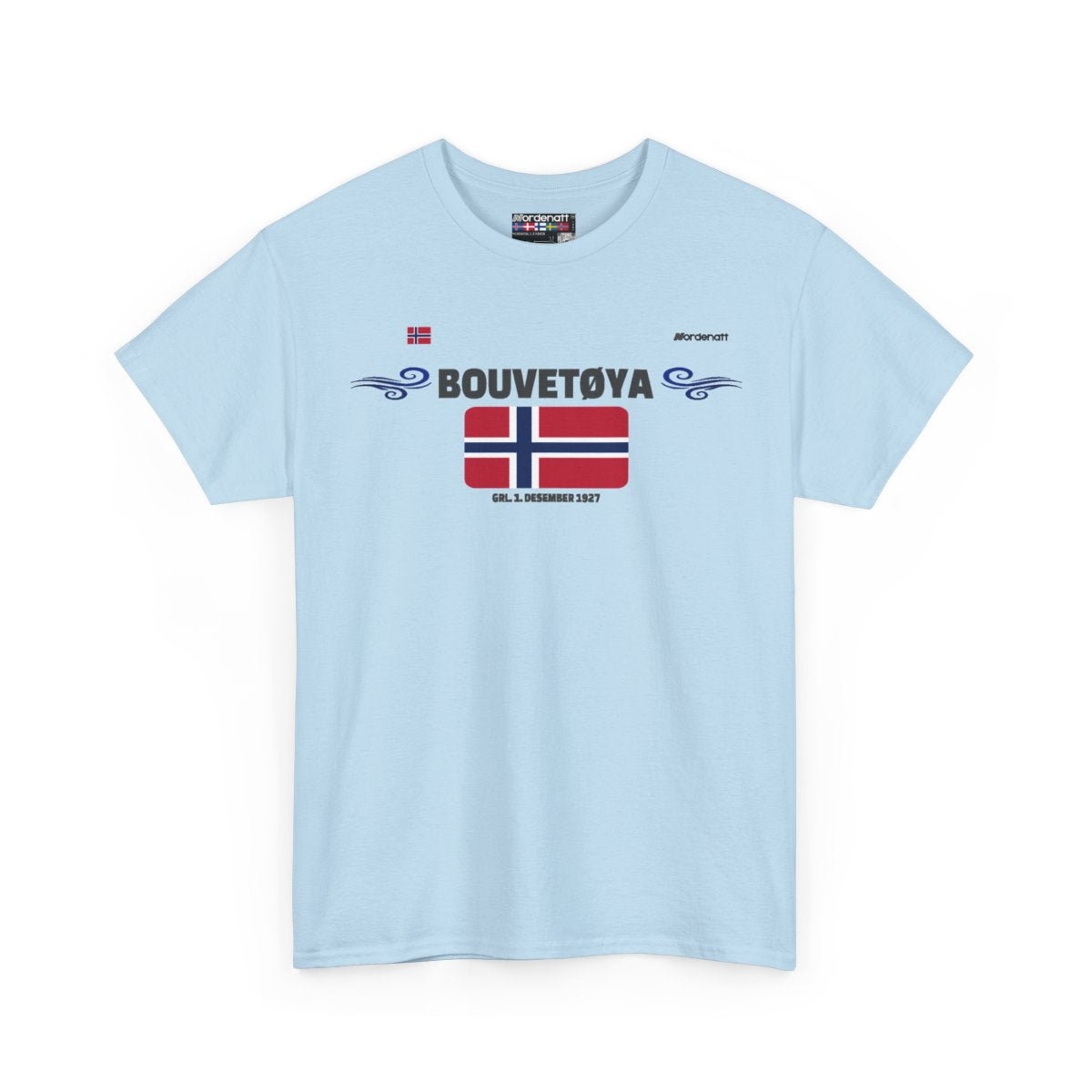 Bouvet Island flag t-shirt in Light Blue — premium cotton, Nordenatt