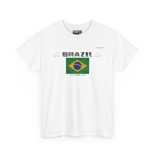Brazil flag t-shirt in White — premium cotton, Nordenatt