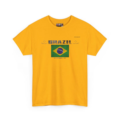 Brazil flag t-shirt in Gold — premium cotton, Nordenatt