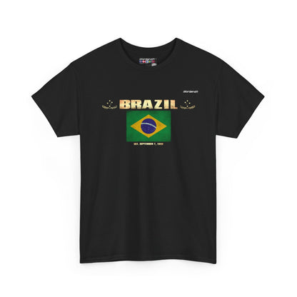 Brazil flag t-shirt in Black — premium cotton, Nordenatt
