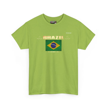Brazil flag t-shirt in Kiwi — premium cotton, Nordenatt